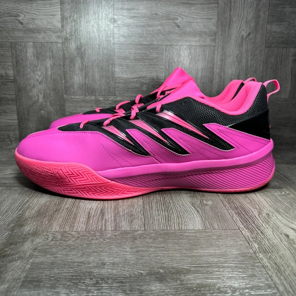 Adidas Dame Certified 3 Mens Size 18 Pink Black Basketball Sneakers NEW JI1545
